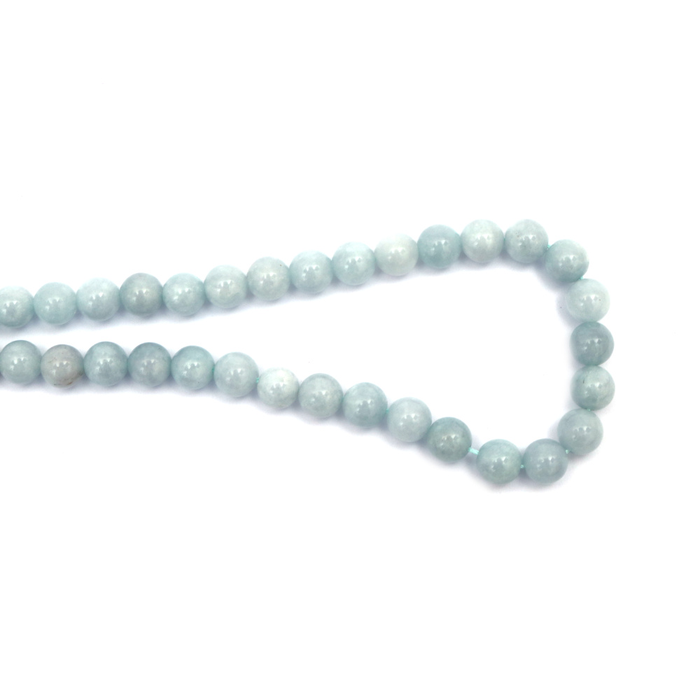 Gemstone Beads Strand, Aquamarine, Round, class A, 6mm, ~62 pcs