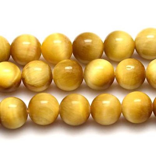 Grade "A" TIGER'S EYE Round Beads Strand Yellow 6 mm ~ 65 pcs