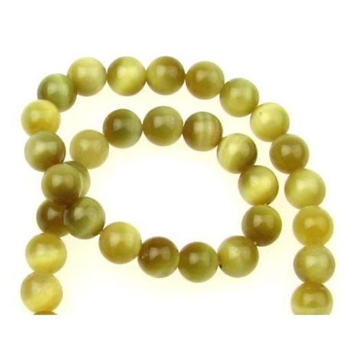 Grade "A" TIGER'S EYE Round Beads Strand Yellow 8 mm ~ 50 pcs
