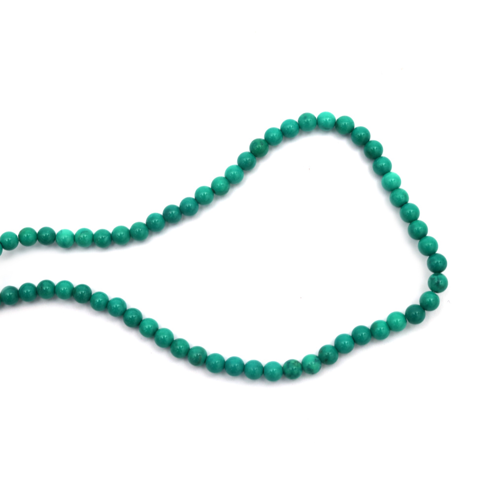 Gemstone Beads Strand, Natural Turquoise, Round, 4 mm, ~89 pcs