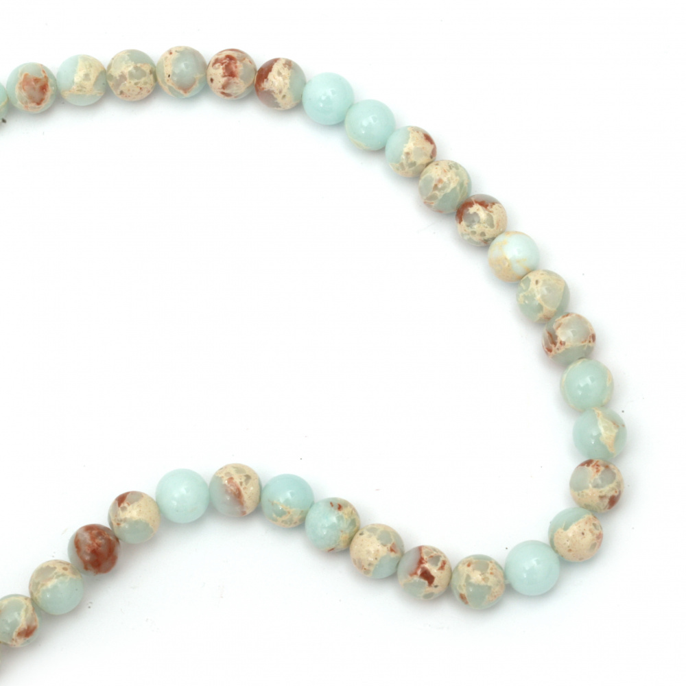Natural Gemstone Beads /  VARISCITE, Ball: 8 mm ± 48 pieces