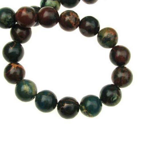 Natural Serpentine semi-precious stone, round beads strand 10 mm ~ 42 pieces