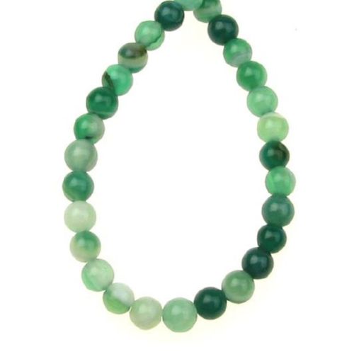 Natural Striped Agate Round Beads Strand, Dyed, Green 4mm ~ 94 pcs