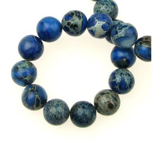 Gemstone Beads Strand, Regalite, Round, Dyed, Blue, 10mm, ~40 pcs