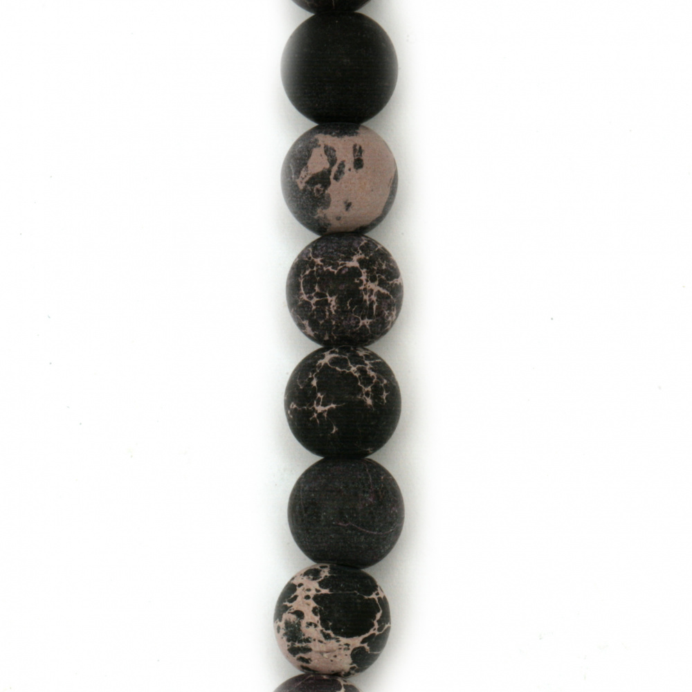 String of Matte Semi-precious Stone Beads / REGALITE, Ball: 8 mm ~ 48 pieces