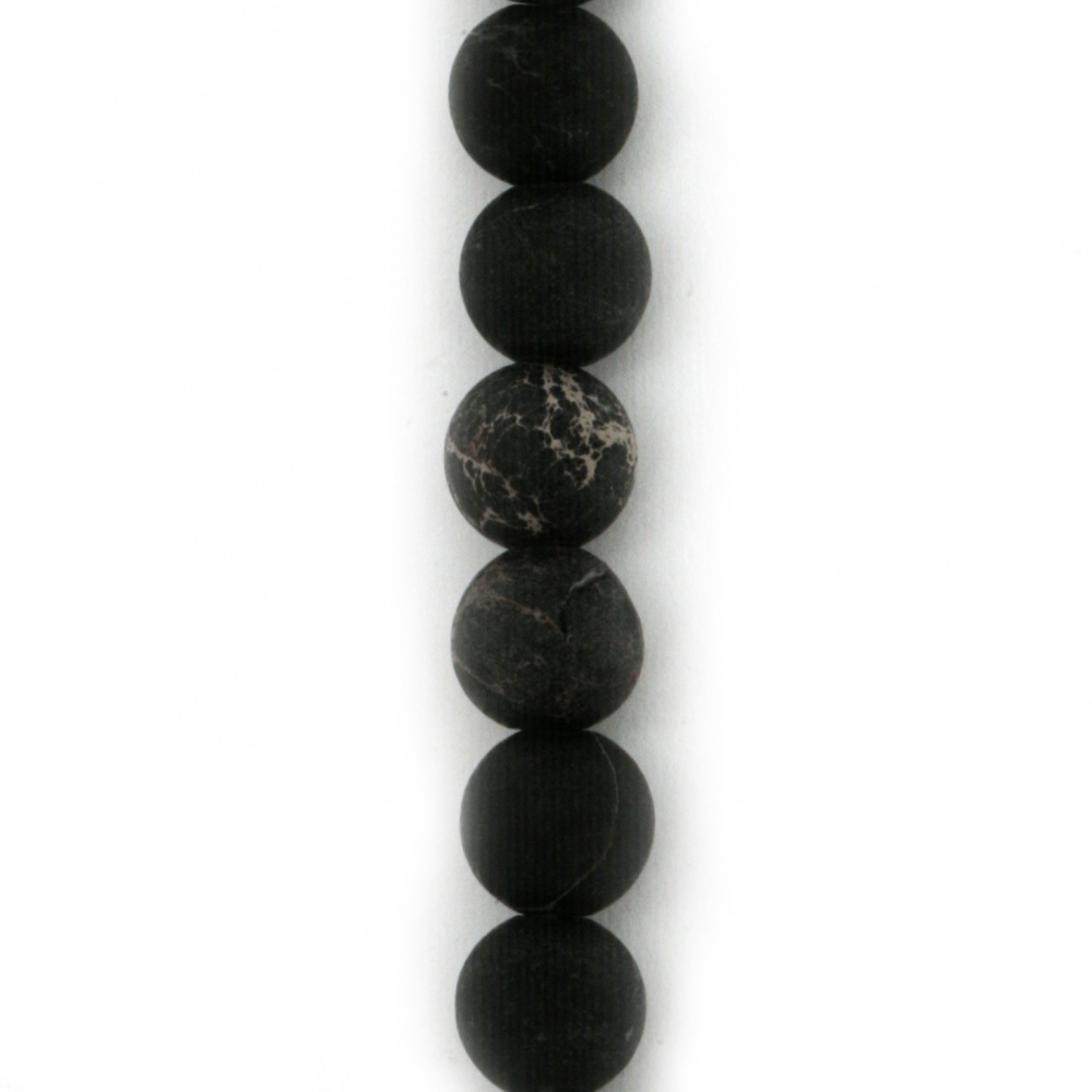 Наниз мъниста полускъпоценен камък РЕГАЛИТ лилав топче матирано 6 мм ~66 броя