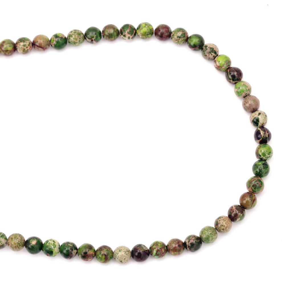 Gemstone Beads Strand, Regalite, Round, Dyed, Green, 6mm, ~66 pcs
