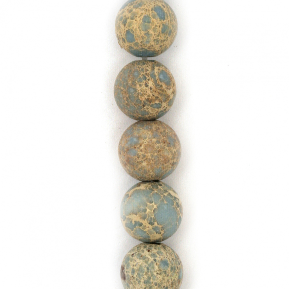Наниз мъниста полускъпоценен камък РЕГАЛИТ син топче матирано 8 мм ~48 броя