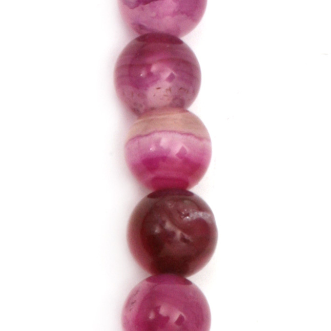 Semi-precious Stone Beads Strand / Cyclamen AGATE, Ball: 8 mm ~47 pieces