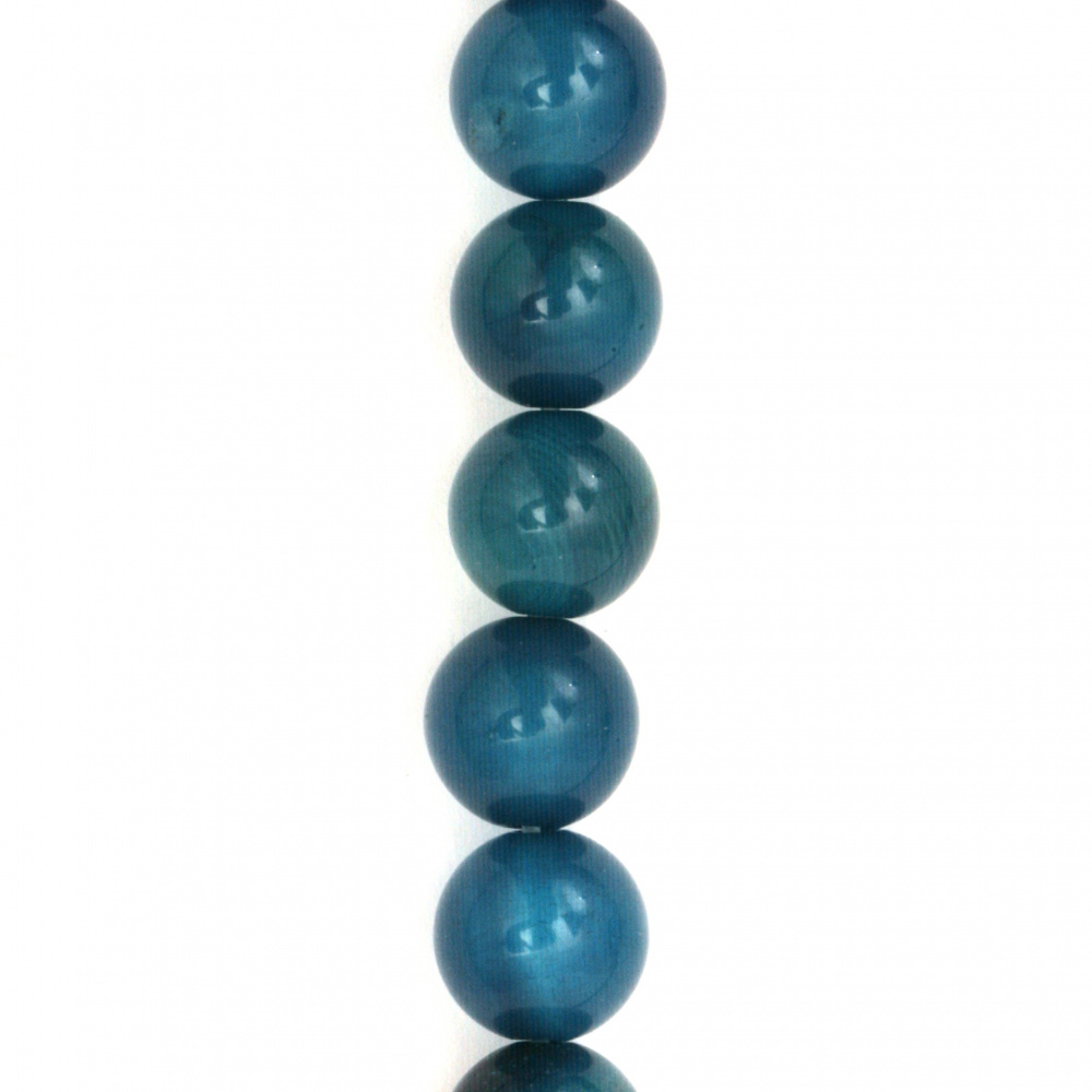 Αχάτης στρόγγυλη ημιπολύτιμη χάντρα 8 mm μπλε ±49 τεμάχια