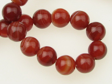 Natural Striped AGATE Beads String / Orange, Ball: 12 mm ± 40 pieces