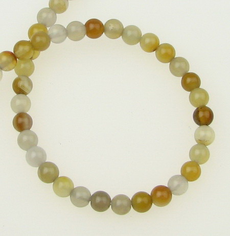 Șirag mărgele din agat galben-gri – rotunde 4 mm, ±100 buc, pentru bijuterii handmade elegante și creative