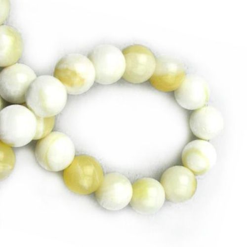Natural White, Banded Agate Round Beads Strand 10mm ~ 38 pcs