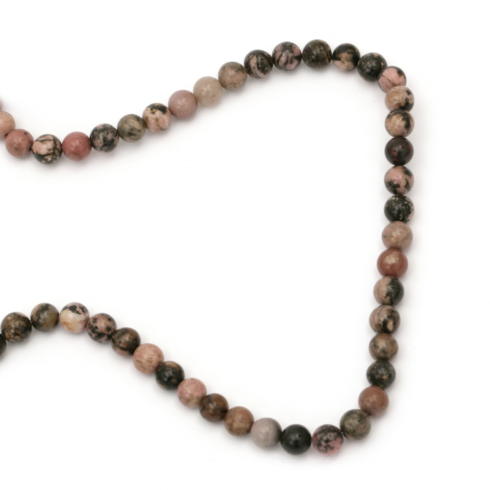 Natural Rhodochrosite round beads strand 8 mm for jewelry making, amulets ~ 48 pieces