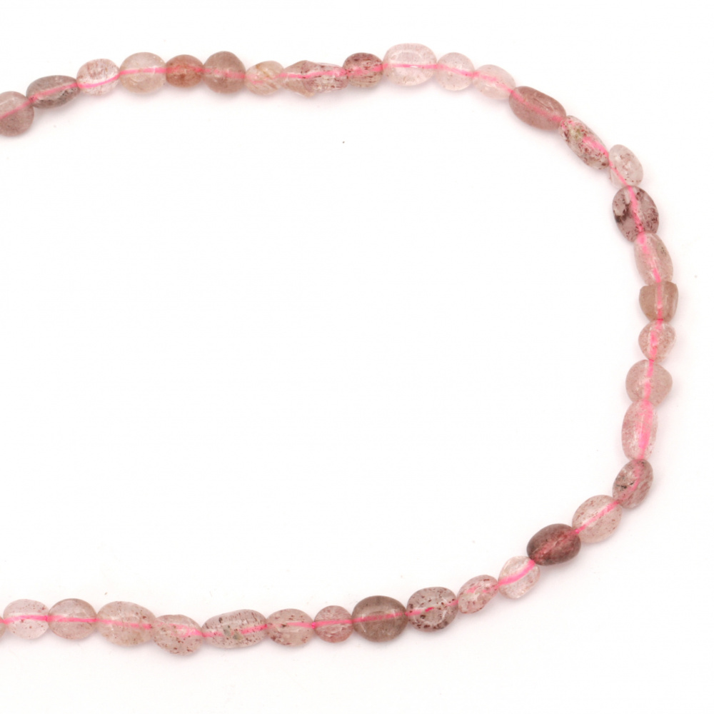 Oval ''strawberry' Quartz 6~12x5~8x3~8 mm String Beads Semi-precious stone ~52 Pieces