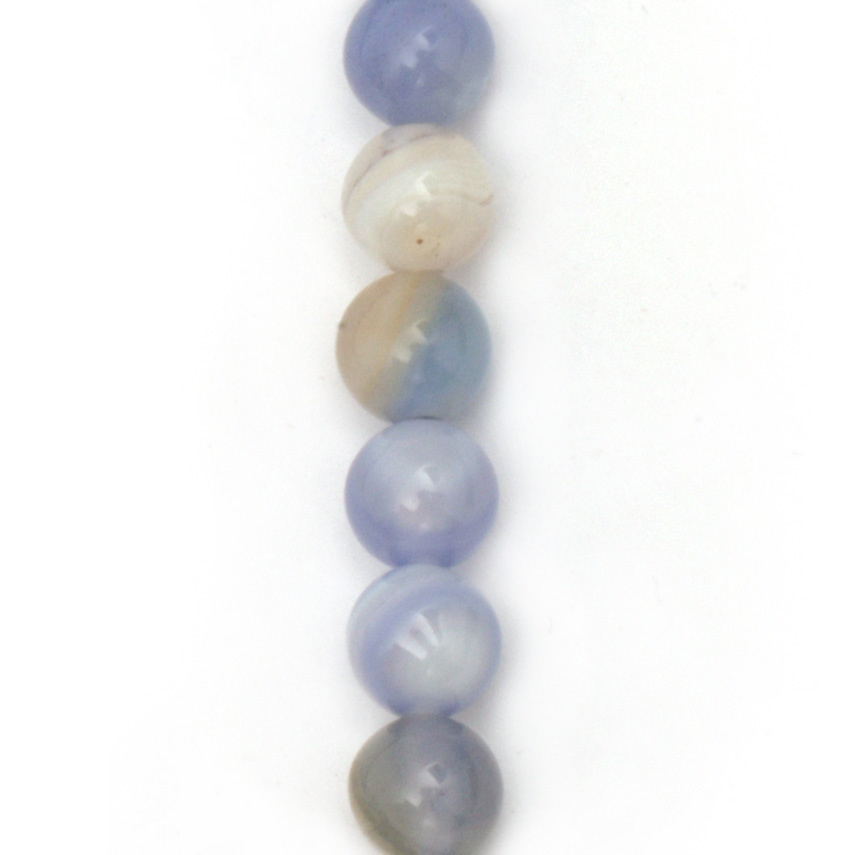 Semi-precious stone Chalcedony bead string, ball shape 6 mm ~ 66 pieces