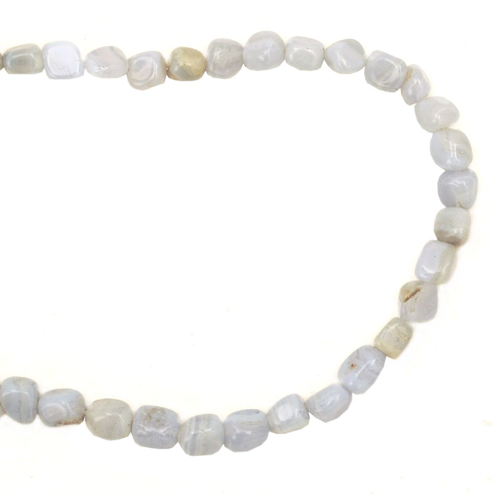 Наниз мъниста полускъпоценен камък ХАЛЦЕДОН 5~7x5~7 мм ~55 броя