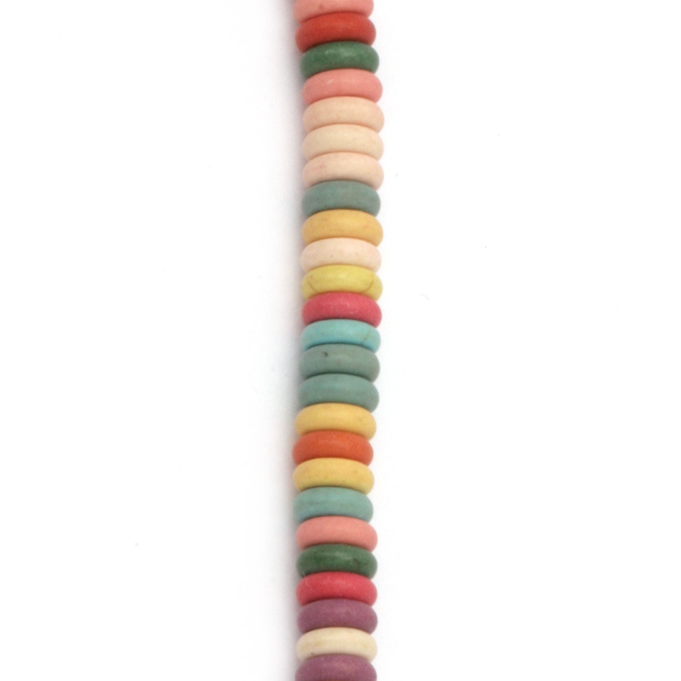 Gemstone Beads Strand, Synthetic Turquoise, Abacus, Mixed color, 6mm, ~158 pcs