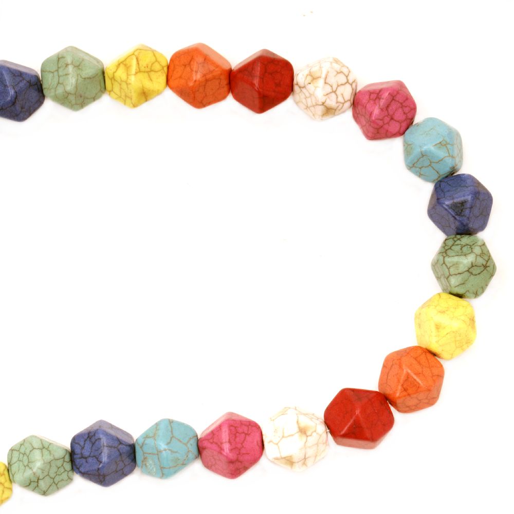 Margele sirag piatră semiprețioasă TURCOASE piatră sintetică multicoloră 15x14 mm ~ 27 bucăți
