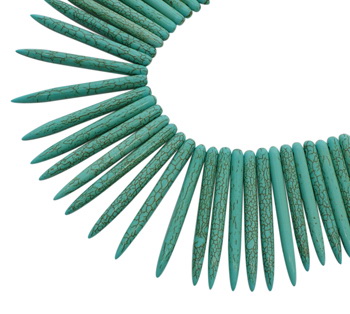 Gemstone Beads Strand, Synthetic Turquoise 38x5 ~85 pcs