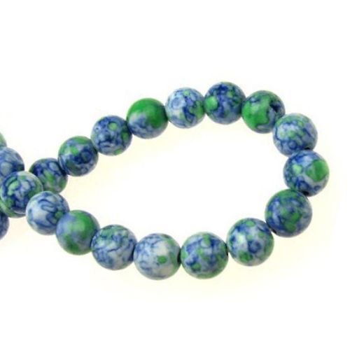 Gemstone Beads Strand, Synthetic Turquoise, Round, Purple, 8mm, ~48 pcs