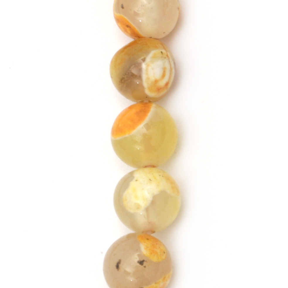 Natural Agate orange mix ball 10 mm ~ 38 pieces