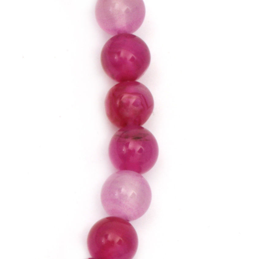 Natural Agate pink dark ball 8 mm ~ 48 pieces