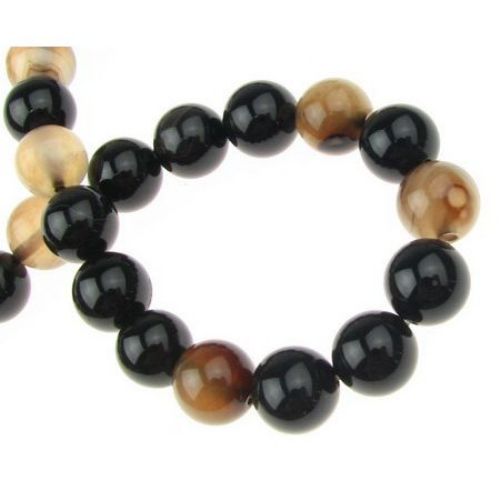 Sirtag margele piatră semiprețioasă AHAT bilă maron10 mm ~ 39 bucăți