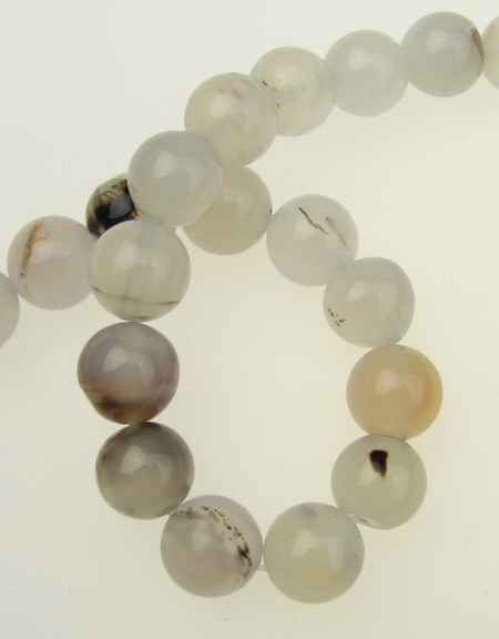 Natural White Agate Round Beads Strand  12mm ~ 32 pcs