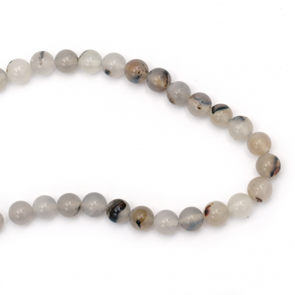 Natural White Agate Round Beads Strand 12mm ~ 32 pcs