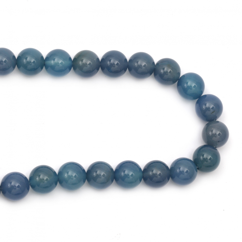 String beads natural Agate blue ball 14 mm ~ 28 pieces