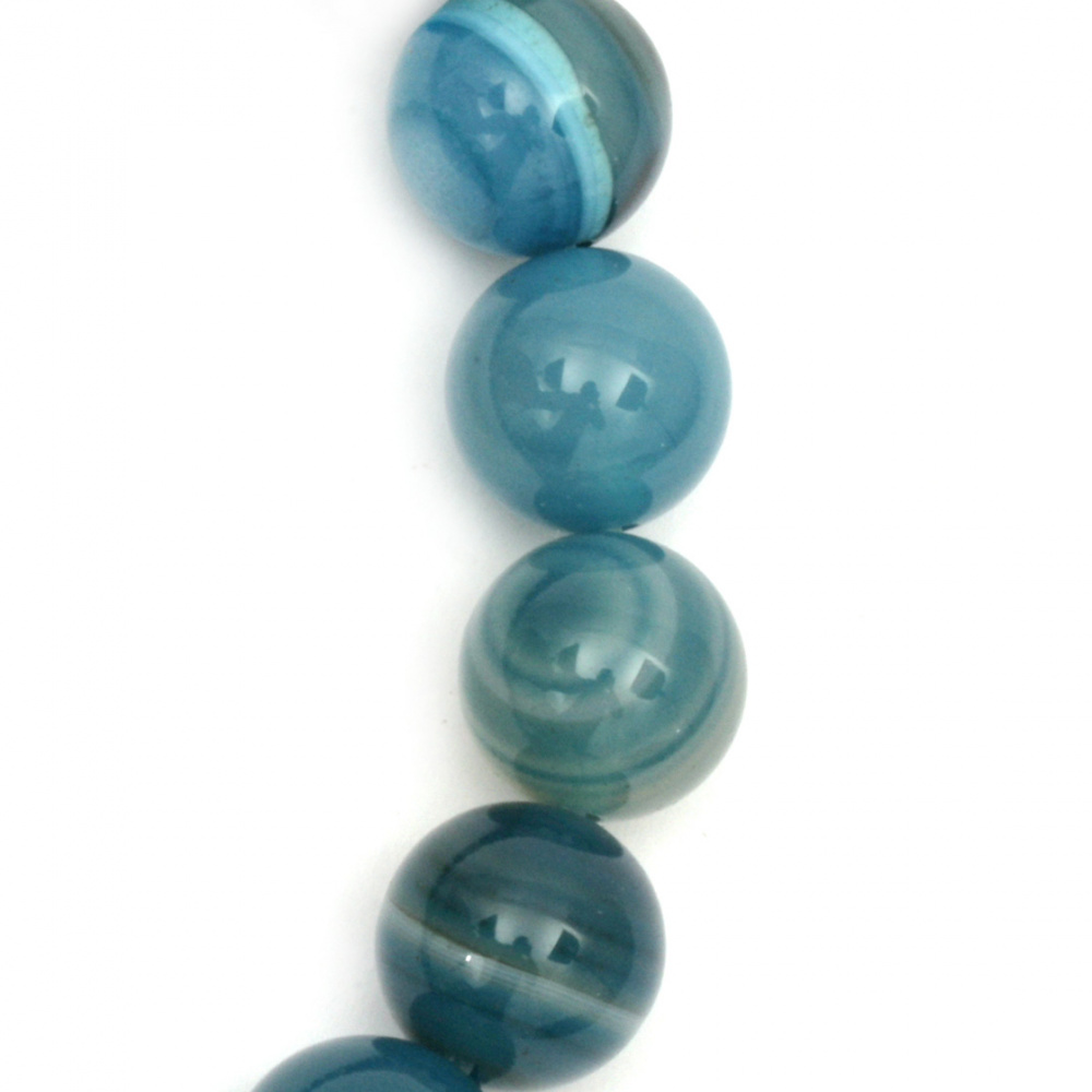 String beads natural Agate blue ball 12 mm ~ 32 pieces