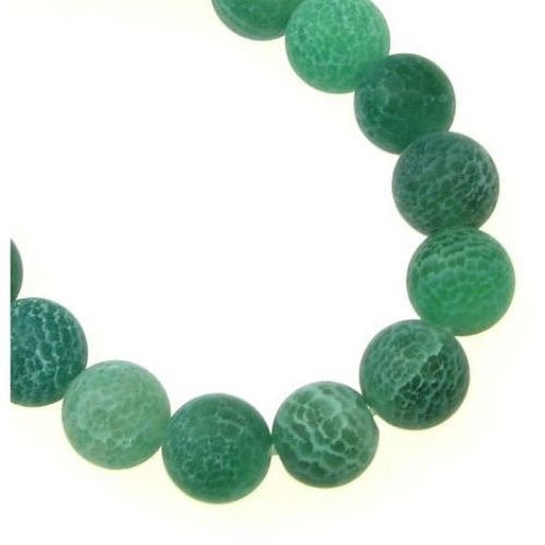 String beads semi-precious stone AHAT green ball matte 8 mm ± 49 pieces