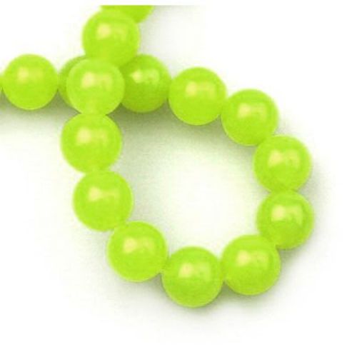 MILKY QUARTZ Round, Dyed, Gemstone Beads Strand 12mm ~ 33 Pieces - color Neon Yellow