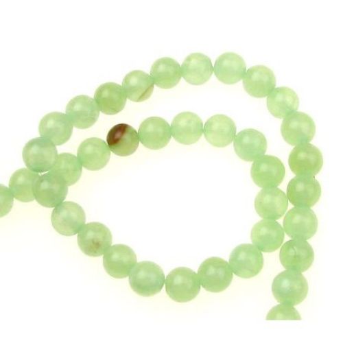 Gemstone Beads Strand, Natural  Jadeite, Round, Green, 6mm, ~66 pcs