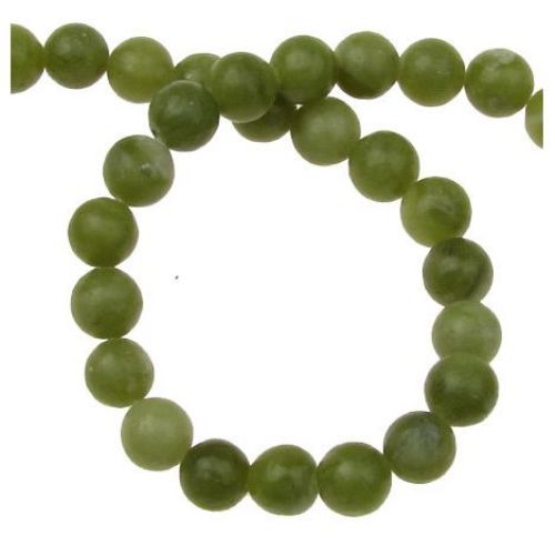 Gemstone Beads Strand, Jadeite, Round, 6mm, ~66 pcs