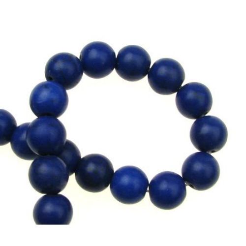 Gemstone Beads Strand, Synthetic Turquoise, Round, Indigo, 10mm, ~40 pcs