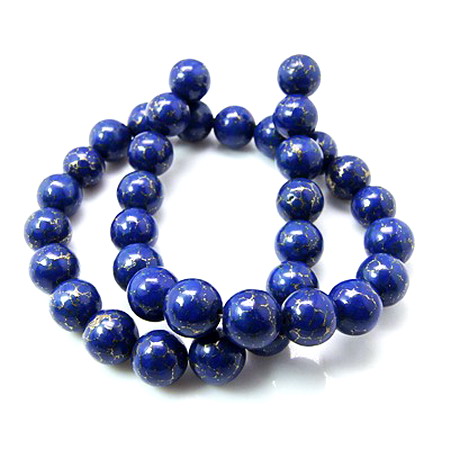 Gemstone Beads Strand, Synthetic Turquoise, Round, 6mm, ~65 pcs