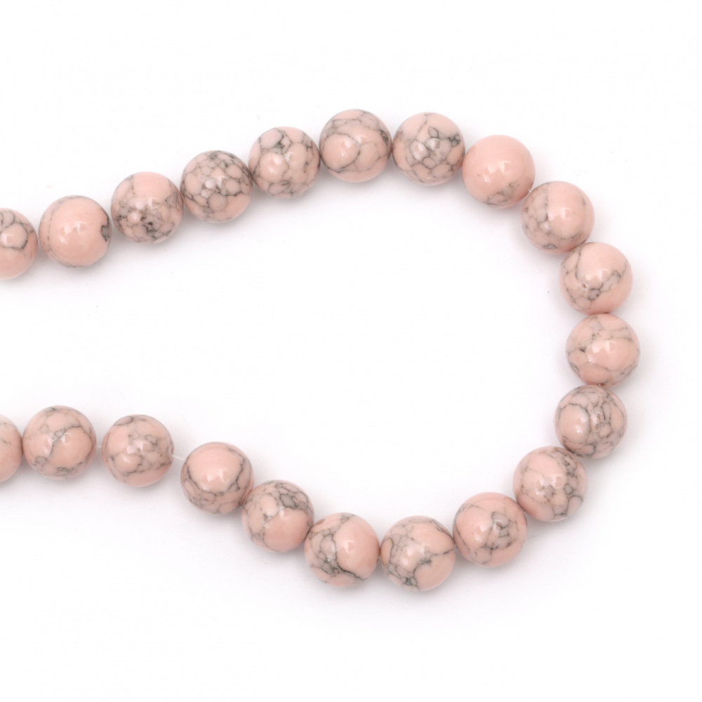 Șireturi margele piatră semiprețioasă HWOLIT bilă roz perlă 12mm ~ 32 bucăți