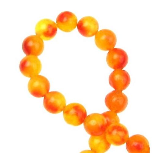MILKY QUARTZ Round, Dyed, Gemstone Beads Strand 6mm ~ 62 Pieces - color Orange, Red 