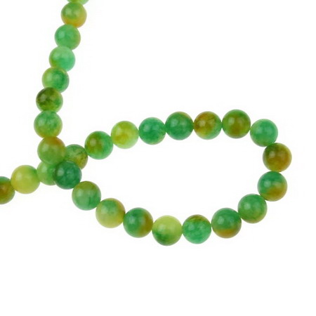 MILKY QUARTZ Round, Dyed, Gemstone Beads Strand 8mm ~ 48 pieces - color Green