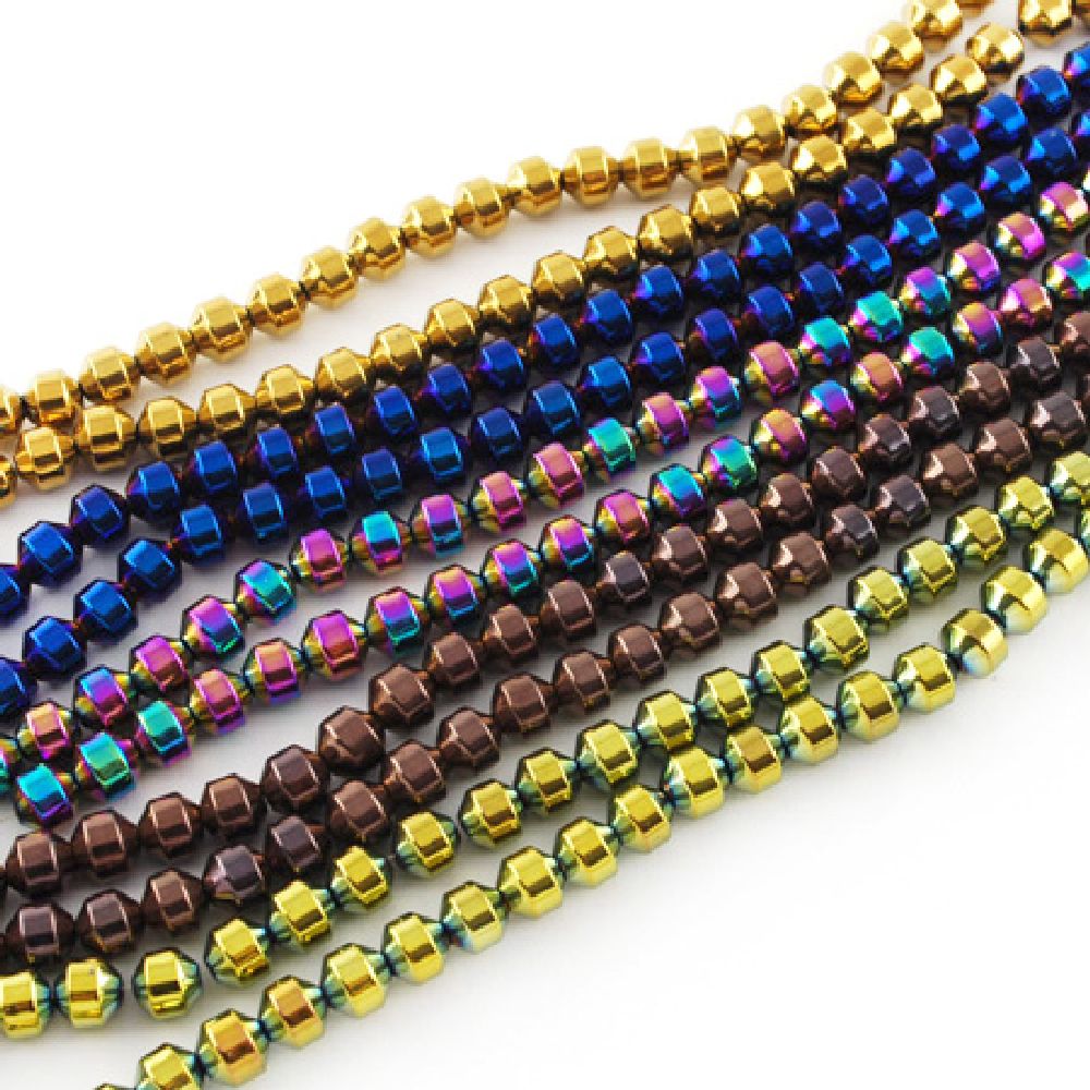 Gemstone Beads Strand, Non-Magnetic Synthetic Hematite, Round, Faceted, Grade A, 8x8mm, ~50 pcs