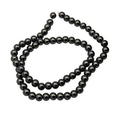 Gemstone Beads Strand, Non-Magnetic Synthetic Hematite, Round, Grade AAA, 10 mm ~43 pcs