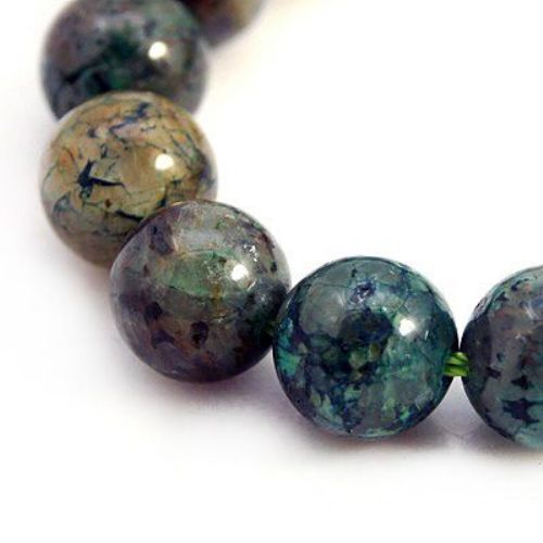 Gemstone Beads Strand, Chrysocolla, Round, Grade A, 10mm, ~39 pcs