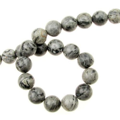 String Beads Semi Precious Stone Jasper Landscape Ball 10mm ~36 pieces