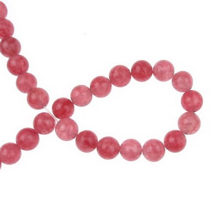 Șirag elegant cu mărgele din agată roz crackle – 8 mm rotunde ~48 buc, perfect pentru bijuterii handmade stilate și creative