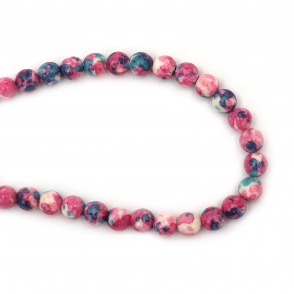 Gemstone Beads Strand, Synthetic Turquoise, Round, Colorful, 8mm, ~48 pcs