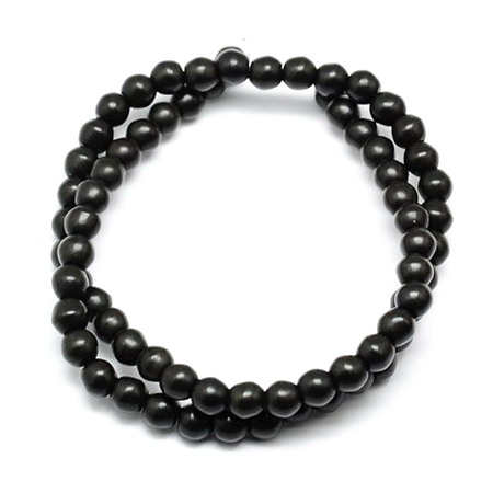 Gemstone Beads Strand, Synthetic Turquoise, Round, Black, 4mm ~100 pcs