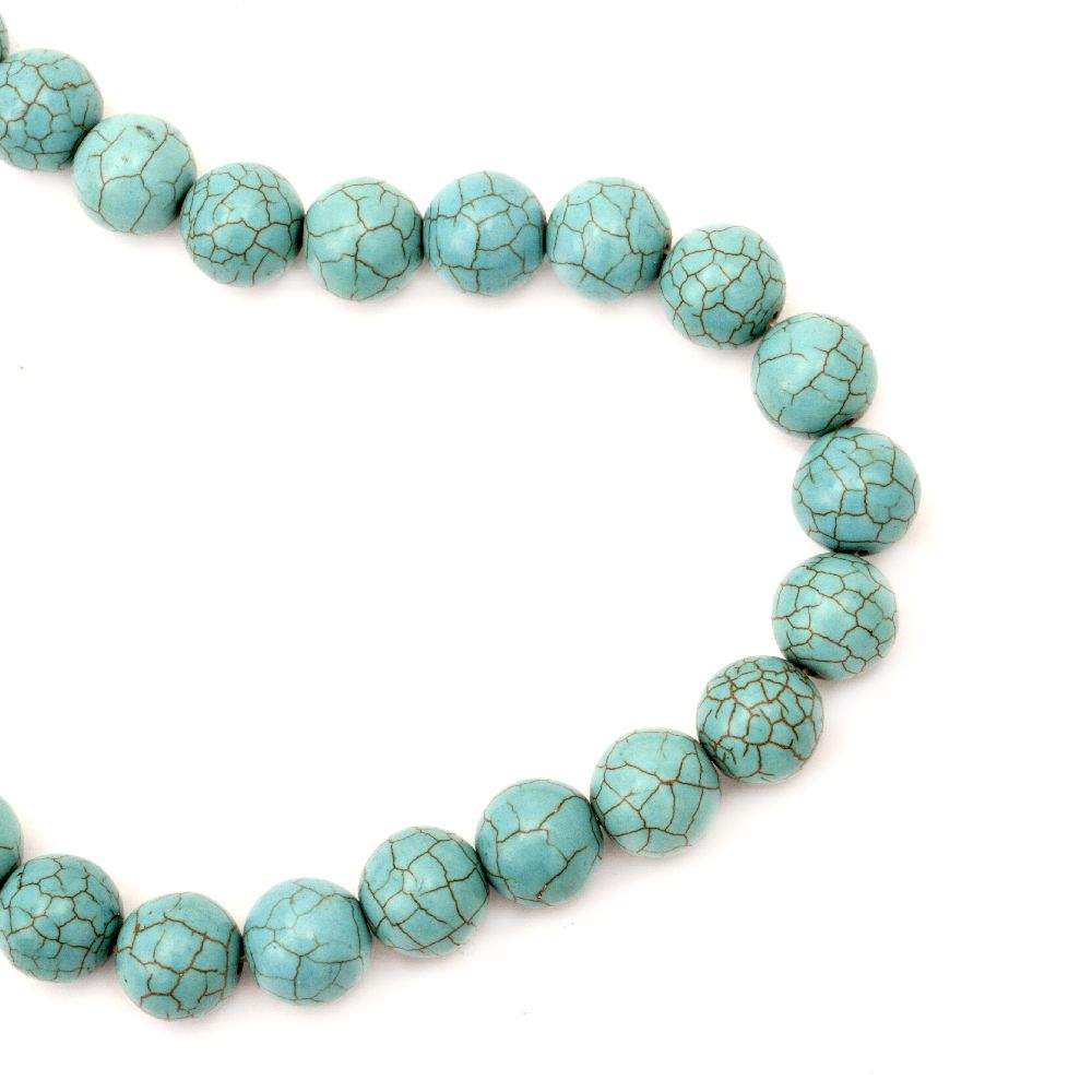 Gemstone Beads Strand, Synthetic Turquoise, Round, 16mm, ~25 pcs