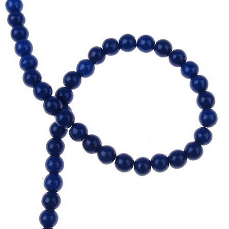 Gemstone Beads Strand, Synthetic Turquoise, Round, Dark blue, 4mm, ~96 pcs